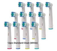 Têtes De Brosse À Dents De Rechange Pour Brosse À Dents Oral B,Nettoyage De Précision,Buses Noires Pour Oralb (Pas Pour Io).12 Standard (White).