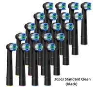 Têtes De Brosse À Dents De Rechange Pour Brosse À Dents Oral B,Nettoyage De Précision,Buses Noires Pour Oralb (Pas Pour Io).20 Standard (Black).