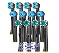Têtes De Brosse À Dents De Rechange Pour Brosse À Dents Oral B,Nettoyage De Précision,Buses Noires Pour Oralb (Pas Pour Io).12Pcs Assorted.