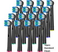 Têtes De Brosse À Dents De Rechange Pour Brosse À Dents Oral B,Nettoyage De Précision,Buses Noires Pour Oralb (Pas Pour Io).16 Standard (Black).