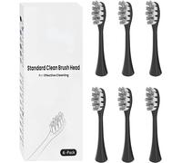 Têtes de Brosse à Dents Electrique Compatible avec My Variations, 6 têtes de brosse compatibles avec brosse à dents électriques MyVariations tete de rechange brossettes (Noir)