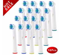 Têtes de brosse à dents électrique de rechange pour Oral-B,puissance d'avance/Pro santé/triomphe/Excel 3D/vitalité,nettoyage de précision,16 pièces