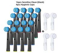 Têtes De Brosse À Dents Électrique De Remplacement,Soins Des Gencives Sensibles,Pour Oral B Braun 7000,Pro 1000,9600,500,3000,8000 Clean,4/8/16 Pièces.16 B Heads And 4Caps.