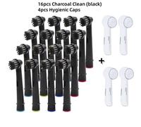 Têtes De Brosse À Dents Électrique En Charbon De Bambou Noir,Puissance D'Avance,Pro Health,Triumph,3D Excel,Vitality Precision,Oral B.16 Heads And 4 Caps.