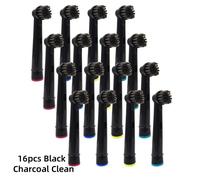 Têtes de brosse à dents électrique en charbon de bambou noir,puissance d'avance,Pro Health,Triumph,3D Excel,Vitality Precision,Oral B - Type 16pcs black