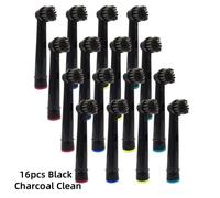 Têtes De Brosse À Dents Électrique En Charbon De Bambou Noir,Puissance D'Avance,Pro Health,Triumph,3D Excel,Vitality Precision,Oral B.16Pcs Black.