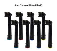 Têtes De Brosse À Dents Électrique En Charbon De Bambou Noir,Puissance D'Avance,Pro Health,Triumph,3D Excel,Vitality Precision,Oral B.8Pcs Black.