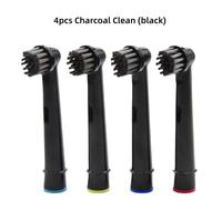Têtes De Brosse À Dents Électrique En Charbon De Bambou Noir,Puissance D'Avance,Pro Health,Triumph,3D Excel,Vitality Precision,Oral B.4Pcs Black.