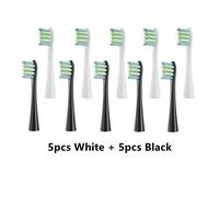 Têtes De Brosse À Dents Électrique Remplaçables Pour Oclean X/X Pro/ Z1/ F1/One/ Air 2/Se,Buses À Poils Dupont Souples.5White 5Black