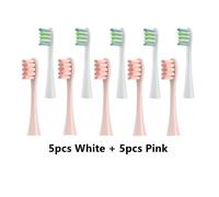 Têtes De Brosse À Dents Électrique Remplaçables Pour Oclean X/X Pro/ Z1/ F1/One/ Air 2/Se,Buses À Poils Dupont Souples.5White 5Pink