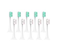 Têtes de brosse à dents électrique sonique, 4/6/10 pièces, compatibles avec Xiaomi Mijia T300/T500/T700, buses de recharge remplaçables, 4 couleurs avec capuchons Anti-poussière(5Green 5Pink)