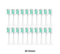Têtes de brosse à dents électrique sonique pour xiaomi Mijia T300/T500/T700,buses de recharge remplaçables,4 couleurs avec capuchons Anti-poussière, - Type 20Green