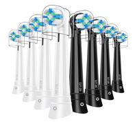 Têtes de brosse à dents électriques à poils moyens compatibles avec Oral B IO 2/3/4/5/6/7/8/9/10 (noir/blanc)
