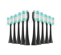 Têtes de brosse à dents électriques de rechange, compatibles avec les modèles AquaSonic Black Series/Vibe Series Pro/Duo Pro(10pcs BK)
