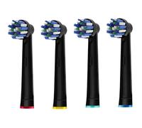 Têtes De Brosse À Dents Électriques De Remplacement,Têtes De Brosse À Dents Électrique Professionnelles Souples,Recharge Pour Oral B Cross Action.4 Black