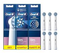Oral-B Têtes de brosse à dents électriques Pro Sensitive Clean Lot de 6 poils extra doux en X Blanc