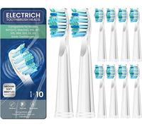 Têtes De Brosse À Dents Pour Fairywill,Remplacement De Brosse À Dents Électrique Sonique,Tête Du Pont Fw-507/508/515/551/917/959/2011/D1/D3/D7/D8.10 Pcs White