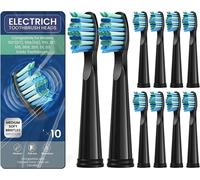 Têtes De Brosse À Dents Pour Fairywill,Remplacement De Brosse À Dents Électrique Sonique,Tête Du Pont Fw-507/508/515/551/917/959/2011/D1/D3/D7/D8.10 Pcs Black