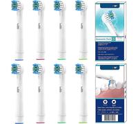 Têtes de brosse à dents pour Oral B brosse à dents électrique Compatible avec Braun les têtes de brosse de rechange Lot de 8 avec emballage