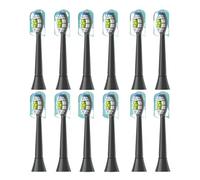 Têtes de brosse à dents rechange, 4/8/12/16 pièces, compatibles avec Philips Sonicare, tête électrique douce 4100 6500 6100 7500 5(12pcs Black)
