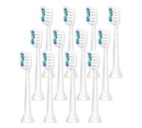 Têtes de brosse à dents rechange compatibles avec les brosses électriques Philips HX6920, 4100 et Sonicare Diamond (série 2)(White-12 Pcs)