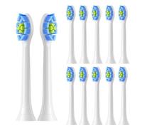 Têtes de brosse à dents rechange compatibles avec les brosses électriques Philips Sonicare C2, C1, G2, W Plaque Control et Simply Clean (lot 8)(White-12pcs)