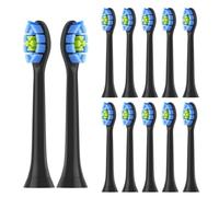 Têtes de brosse à dents rechange compatibles avec les brosses électriques Philips Sonicare C2, C1, G2, W Plaque Control et Simply Clean (lot 8)(Black-12pcs)