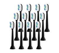 Têtes de brosse à dents rechange compatibles avec les brosses électriques Philips Sonicare Diamond (séries HX6920 et 4100)(Black-12 Pcs)