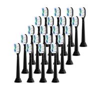 Têtes de brosse à dents rechange compatibles avec les brosses électriques Philips Sonicare Diamond (séries HX6920 et 4100)(Black-20 Pcs)
