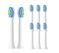 Têtes de brosse à dents rechange compatibles avec les brosses électriques Philips Sonicare DiamondClean C2, C1, G2, W, Plaque Control et Simply Clean (lot 8)(White-8pcs)