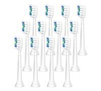 Têtes de brosse à dents rechange compatibles avec les recharges Brush Clean for modèles HX6920 et 4100 la série 2(White-12 Pcs)