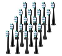 Tetes de brosse, compatible avec Philips, series 2100-9000 | Tetes de rechange en plastique pour series 1100, 2100, 4100, 4300, 5100, 5300, 6100, 6500(Black-20 Pcs)