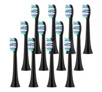Tetes de brosse, compatible avec Philips, series 2100-9000 | Tetes de rechange en plastique pour series 1100, 2100, 4100, 4300, 5100, 5300, 6100, 6500(Black-12 Pcs)