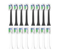 Têtes de brosse, compatibles avec Philips, 1100 2100 4100 5100 | Convient aux poignées de brosse à dents HX6211 HX6213 HX6220 HX6231 HX6234 HX6235 et à clipser.(8White 8Black)
