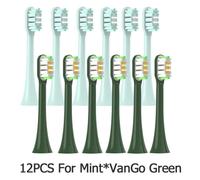 Têtes De Brosse De Rechange 12 Pièces Pour Soocas X3/X3U/X5 Doux Dupont Sonique Brosse À Dents Colorée Brosse Propre Buses À Poils Sous Vide.6Mintgreen6Vangogree