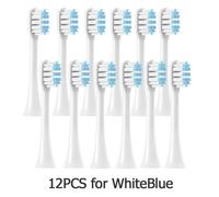 Têtes De Brosse De Rechange 12 Pièces Pour Soocas X3/X3U/X5 Doux Dupont Sonique Brosse À Dents Colorée Brosse Propre Buses À Poils Sous Vide.12Whiteblue