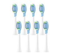 Têtes de brosse de rechange, 8 pièces, compatibles avec Philips aspirateur de brosse à dents électrique HX6064 HX6930 HX6730 4100 6500 6100 5300 C3(C3 white)