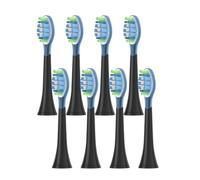 Têtes de brosse de rechange, 8 pièces, compatibles avec Philips aspirateur de brosse à dents électrique HX6064 HX6930 HX6730 4100 6500 6100 5300 C3(C3 black)