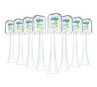 Têtes de brosse de rechange (Blanc) compatibles avec la brosse à dents électrique, pack de 8 têtes de brosse à dents électrique adaptées au contrôle de la plaque dentaire