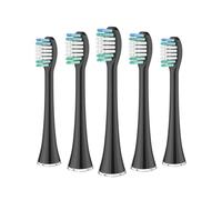 Têtes de brosse de rechange compatibles avec les brosses à dents électriques Aquasonic Black Series Pro Vibe Duo, poils en nylon(5pcs black)