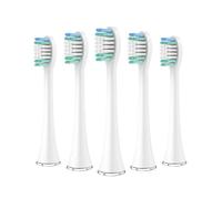 Têtes de brosse de rechange compatibles avec les brosses à dents électriques Aquasonic Black Series Pro Vibe Duo, poils en nylon(5pcs white)