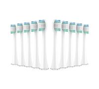 Têtes de brosse de rechange compatibles avec les brosses à dents électriques Aquasonic Black Series Pro Vibe Duo, poils en nylon(10pcs white)