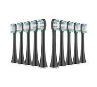 Têtes de brosse de rechange compatibles avec les brosses à dents électriques Aquasonic Black Series Pro Vibe Duo, poils en nylon(10pcs black)