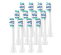 Têtes De Brosse De Rechange Compatibles Avec Les Brosses À Dents Électriques Philips, Compatibles Avec Les Brosses À Dents Sonicare 2100, 4100, 5100, 5300, 6100, 6500 Et 7500.(White-12 Pcs)