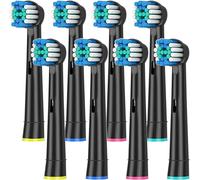 Têtes De Brosse De Rechange Noires/Blanches Pour Brosse À Dents Électrique Oral B Advance Power Vitality Precision Clean Pro Health Triumph 3D.8Pcs Black