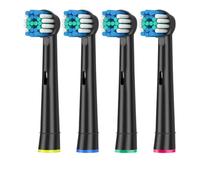 Têtes De Brosse De Rechange Noires Pour Livres De Base Oraux,Buse De Brosse À Dents Électrique B,Poils D100,D25,D30,D32,4739,3709,3744.4Pcs Black.