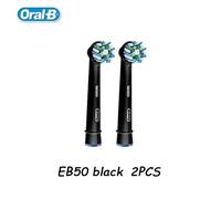 Têtes De Brosse De Rechange Originales Oral B,Pour Brosse À Dents Électrique Rotative Oral-B,Véritable Blanchiment Des Dents,Recharges À Poils Souples.2 Eb50 Black