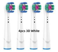 Têtes De Brosse De Rechange Pour Brosses À Dents Électriques Oral B,Fil À Action Croisée 3D Pro Blanc,Nettoyage De Précision (Pas Pour Io),4/8 Pièces.4 3D White.
