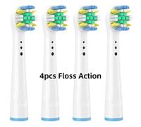 Têtes De Brosse De Rechange Pour Brosses À Dents Électriques Oral B,Fil À Action Croisée 3D Pro Blanc,Nettoyage De Précision (Pas Pour Io),4/8 Pièces.4 Floss Action.