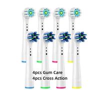 Têtes De Brosse De Rechange Pour Brosses À Dents Électriques Oral B,Fil À Action Croisée 3D Pro Blanc,Nettoyage De Précision (Pas Pour Io),4/8 Pièces.8 Assorted B.